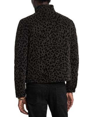Tobi Animal Print Regular Fit Down Trucker Jacket 