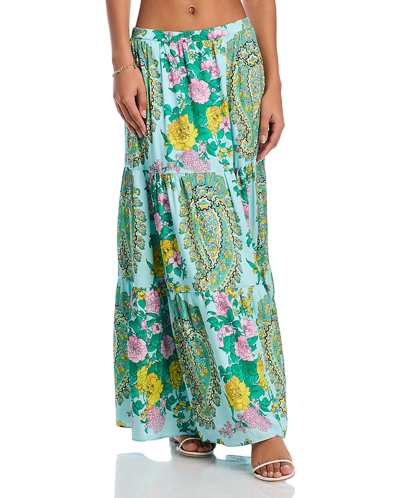 Kobi Halperin Jeanette Floral Tiered Cover Up Skirt In Capri Multi