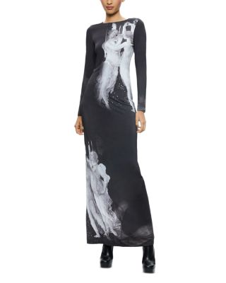 Alice and Olivia - Delora Printed Long Sleeve Maxi Dress