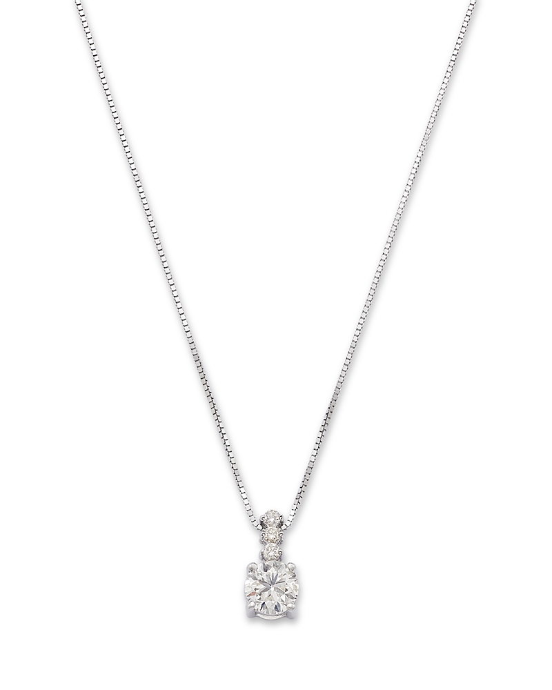 Bloomingdale’s Fine Collection 14K White Gold Diamond Solitaire Pendant Necklace, 0.5 tcw