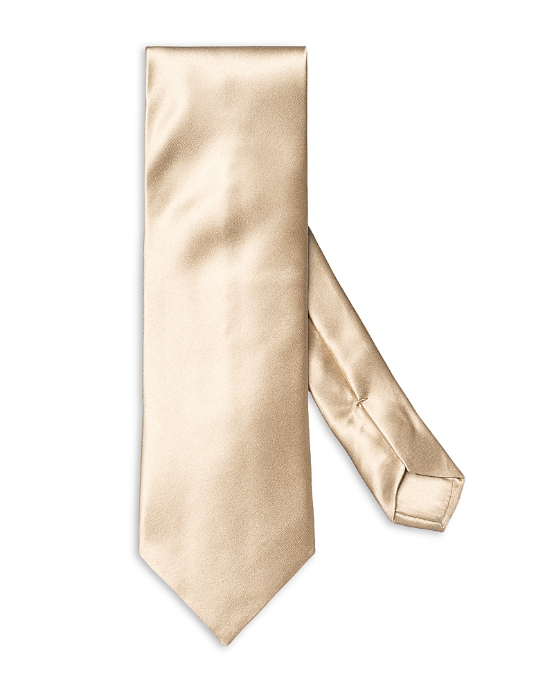 Eton Solid Satin Silk Tie In Champagne