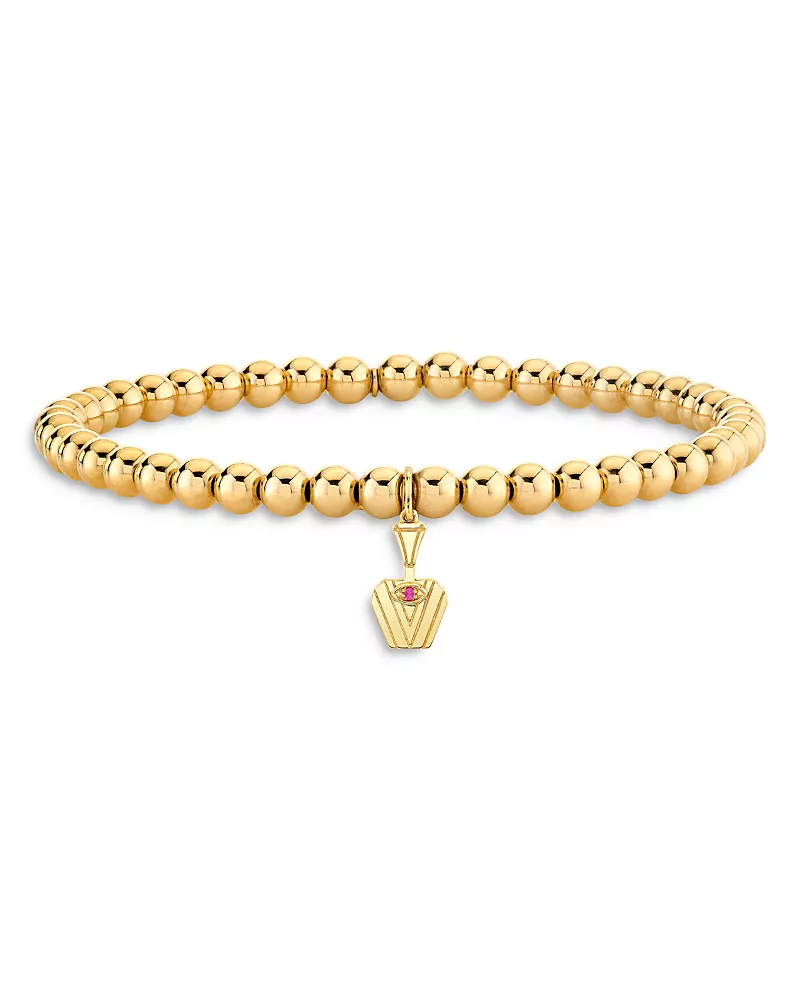 Sydney Evan Wicked x Sydney Evan14K Yellow Gold Glinda Pure Potion Bottle Charm Beaded Bracelet