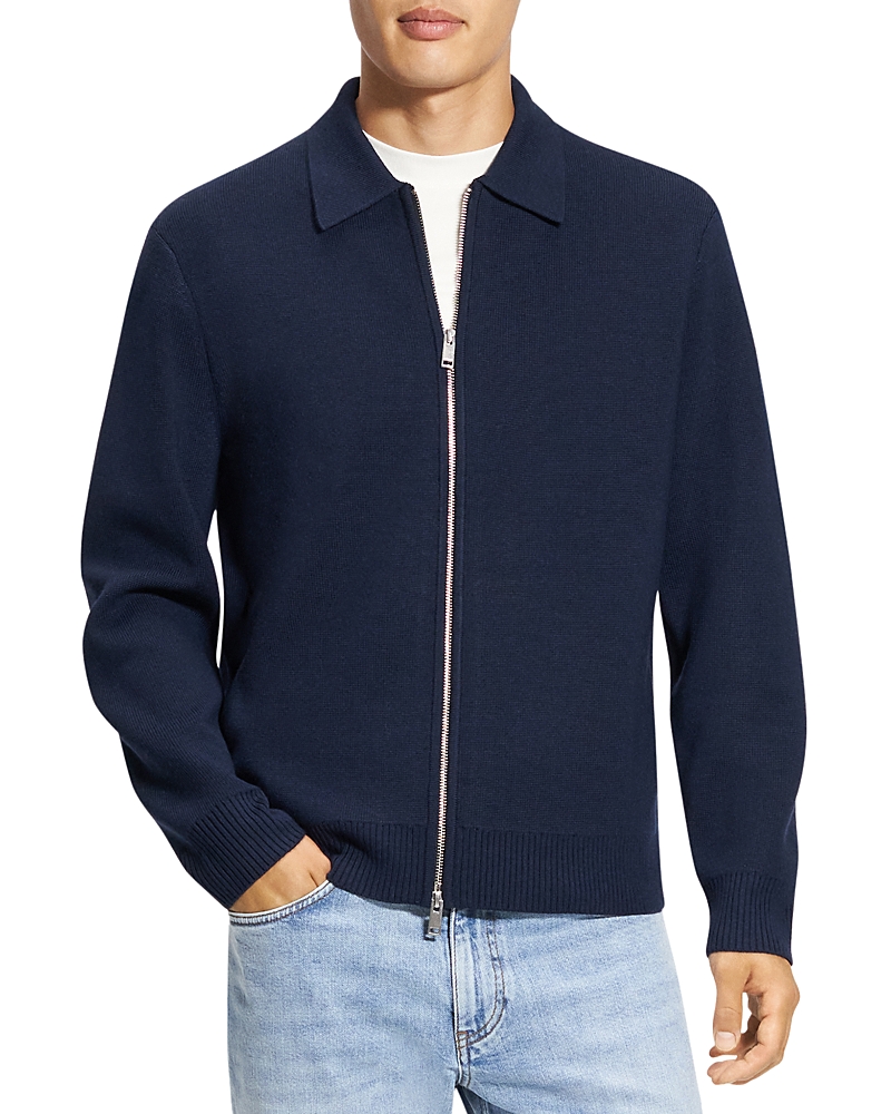 Theory Brody Jacket In Precision Ponte Baltic In Baltic