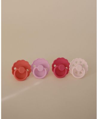 FRIGG 4-Pack Rosy Romance Rubber Pacifiers