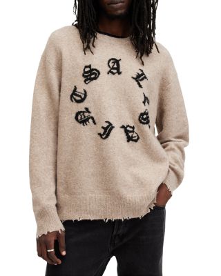 Allsaints Scripture Relaxed Fit Logo Sweater