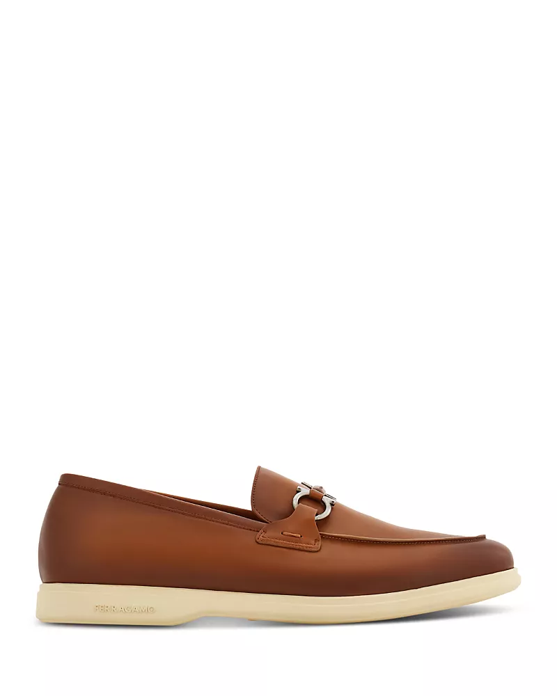 Ferragamo Men's Gancini Leather Loafers