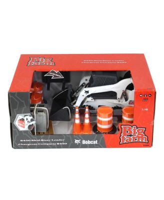  1/16 Big Farm Bobcat Skid Steer Set Toy with Accessories years+ - Ages 5-7
