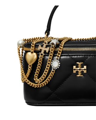 Kira Charm Diamond Quilted Leather Vanity Bag