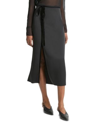 Vince - Velvet Trim Side Slit Skirt