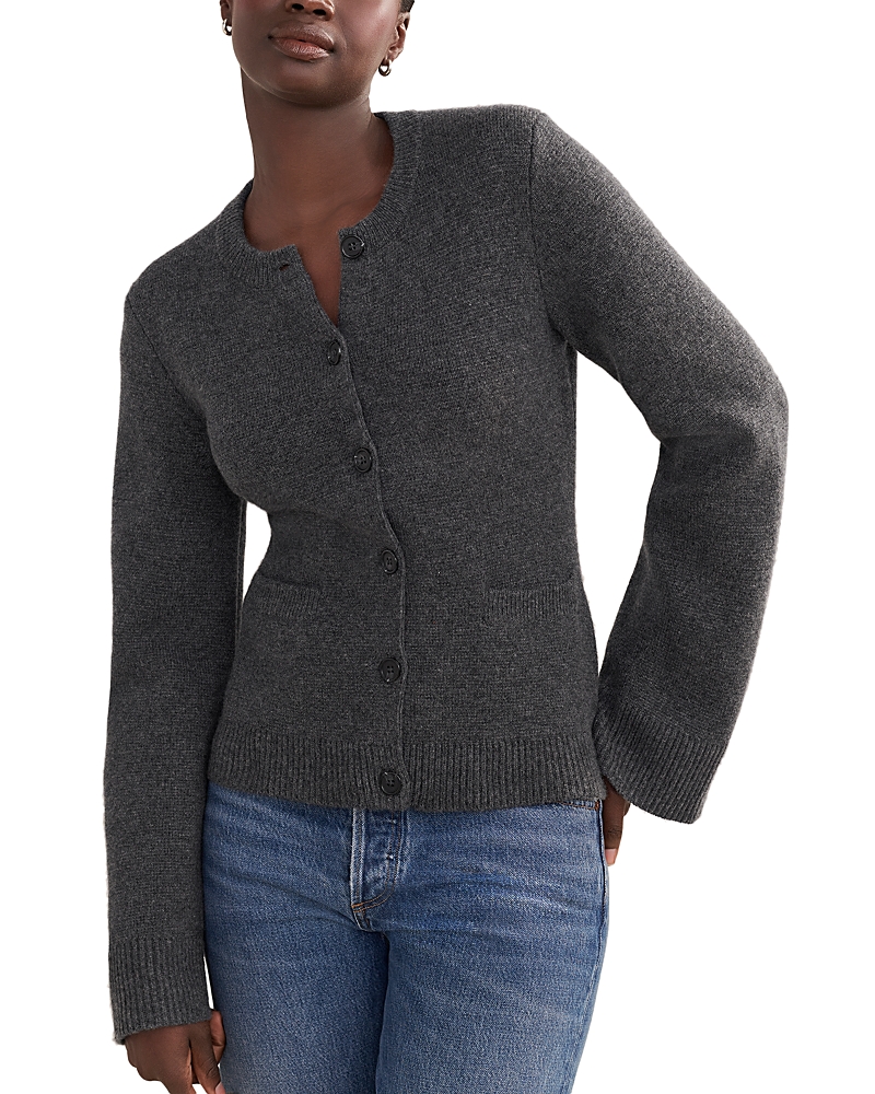 Jenni Kayne Cooper Wool Blend Crewneck Cardigan Sweater