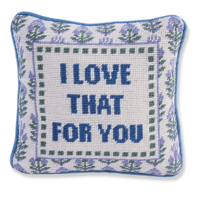 Furbish Studio Love That For You Needlepoint Pillow, 11 X 11 In Multi