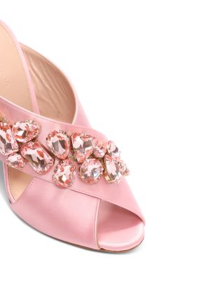 Women's Embellished Satin Block Heel Sandals