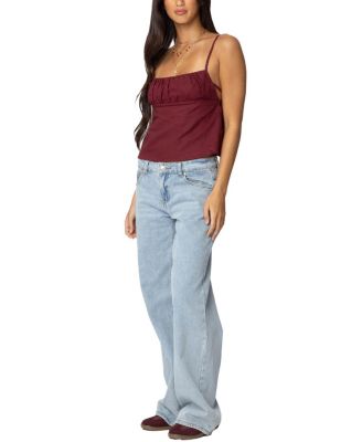 Linen Look Open Back Top