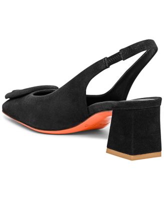 Women&#39;s Lemon Suede Sling Back Pumps