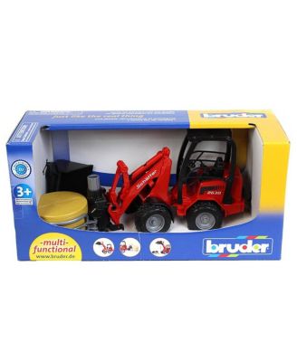  Schaffer Compact Loader with Bale Gripper and a Round Bale 2-4 - Ages 5-7