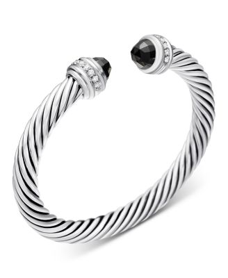 Cable Bracelet with Black Onyx & Diamonds