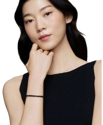 Sterling Silver Spiritual Beads Bracelet with Black Onyx