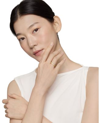 Cable Edge Band Ring in Recycled 18K Yellow Gold with Pav&eacute; Diamonds