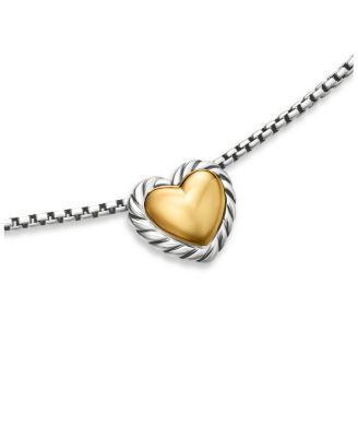 Cable Cookie Classic Heart Necklace with 18K Yellow Gold