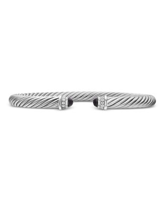 David Yurman Cable Classics Bracelet with Black Onyx and Diamonds, 5mm