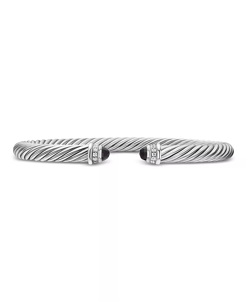 David Yurman Cable Classics Bracelet with Black Onyx and Diamonds, 5mm
