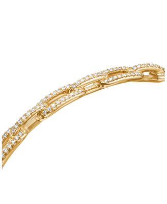 Stax Chain Link Bracelet with Diamonds in 18K Gold