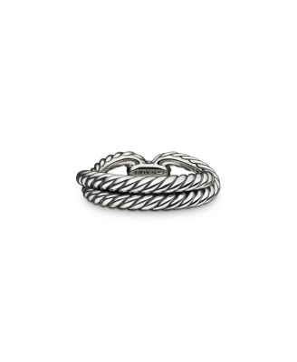 Cable Loop Ring with Diamonds