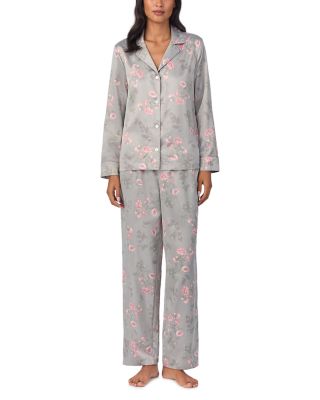 Ralph Lauren - Long Sleeve Satin Notch Collar Long Pant Pajama Set