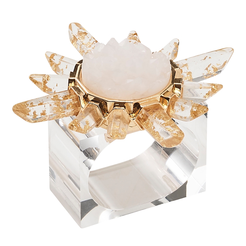 Kim Seybert Coronet Napkin Ring, Set Of 4 In Gold/ Crystal