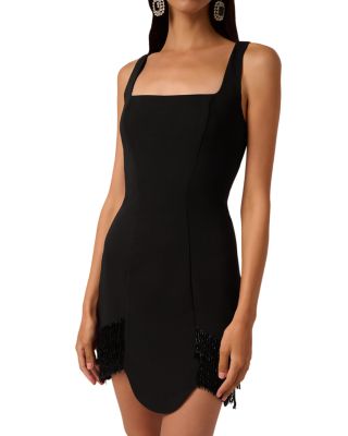 Addison Crepe Bead Embellished Mini Dress