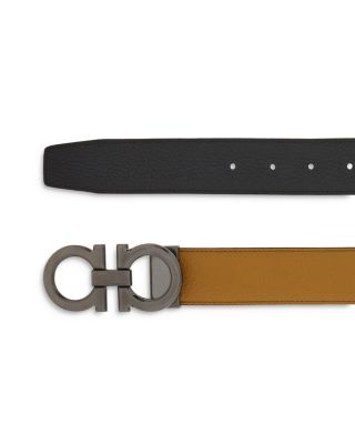 Men's Double Gancini Reversible Leather Belt 