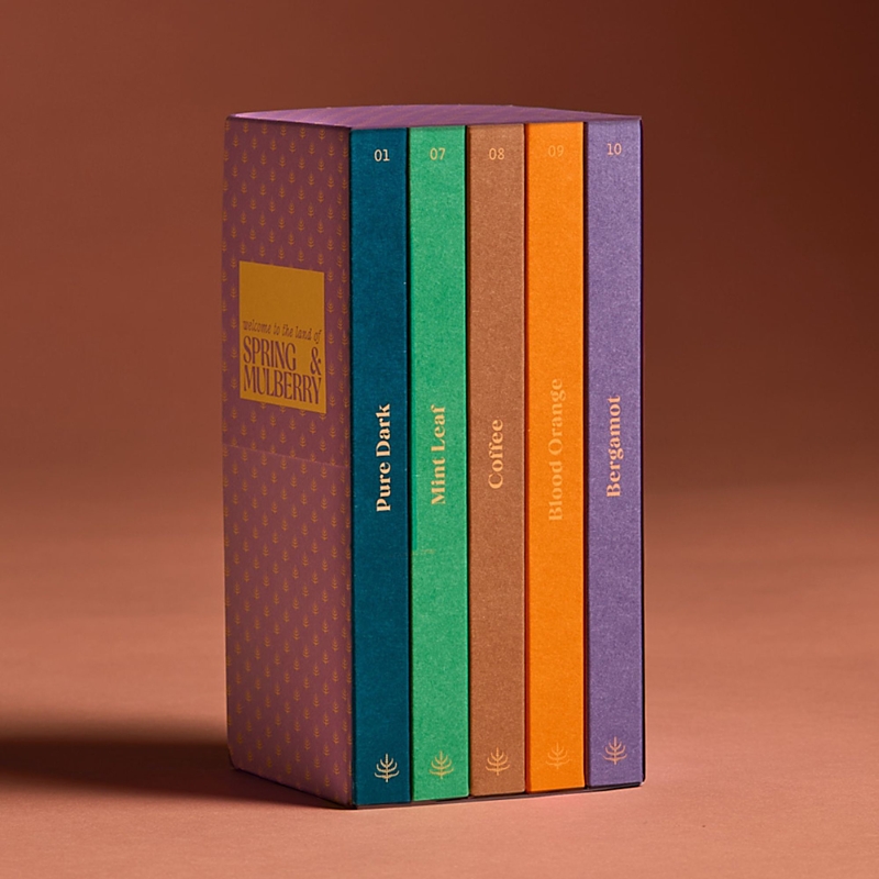 SPRING & MULBERRY HOLIDAY ESSENCE 5 PIECE CHOCOLATE BAR SET
