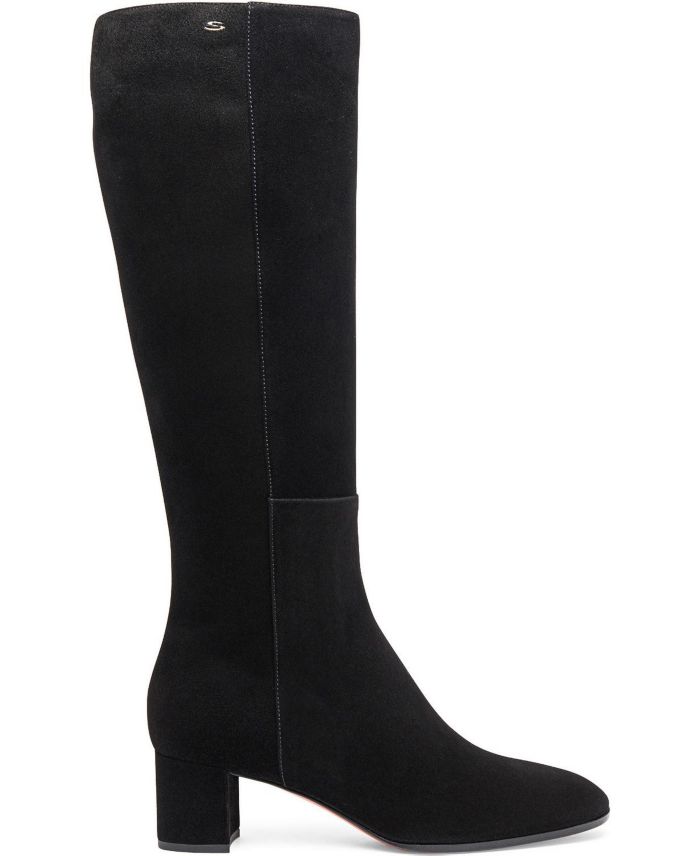 Women's Filed Suede Mid-Heel Boot