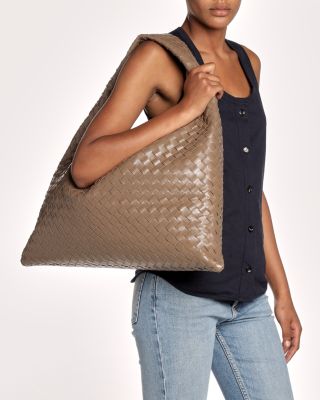 Large Hop Intrecciato Leather Shoulder Bag