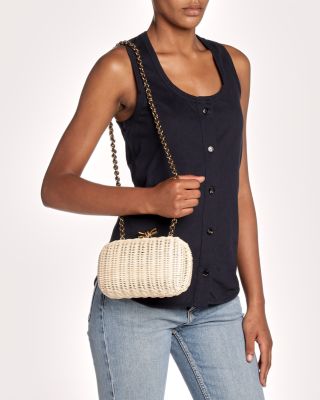 Knot Chain Wicker Box Clutch