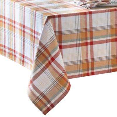 Seneca Plaid Harvest Cotton Rectangle Tablecloth, 120" x 60"