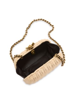 Knot Chain Wicker Box Clutch