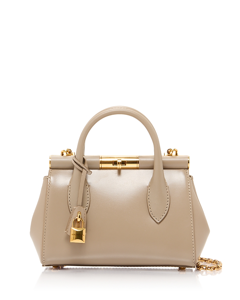 Dolce & Gabbana Marlene Handbag With Removable Chain Strap In Light Gray