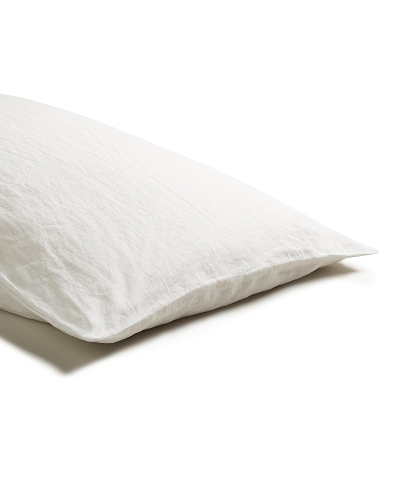 Piglet In Bed Plain Linen Blend Pillowcase Pair In White