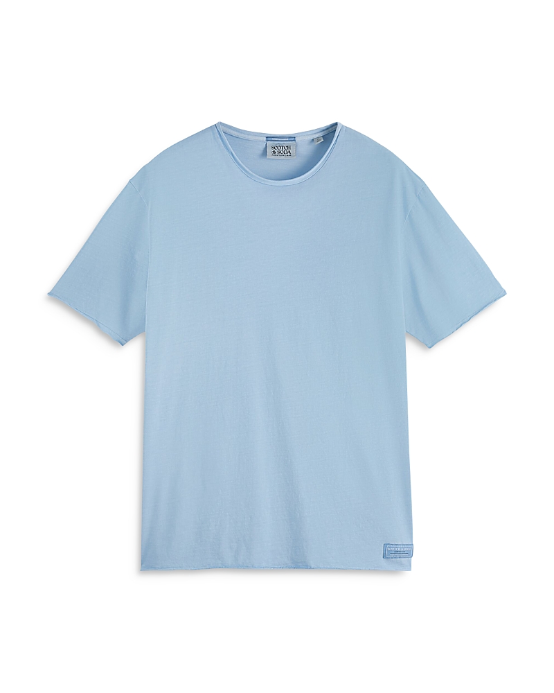 Scotch & Soda Raw Edge Tee In Medium Blue