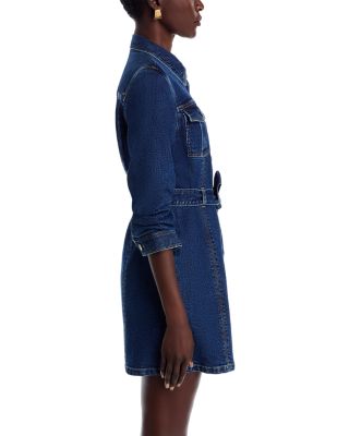 Clea Button Front Denim Mini Dress