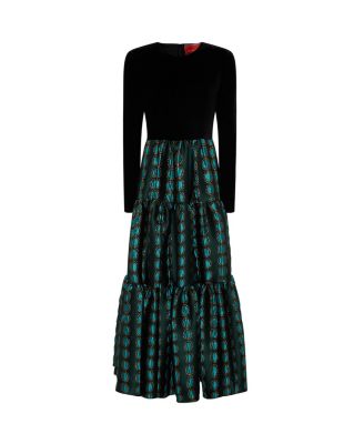 Big Dress in Jacquard Winter Sun Emerald