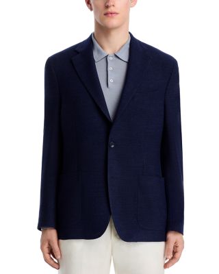 Wool Pique Jersey Slim Fit Unstructured Sport Coat