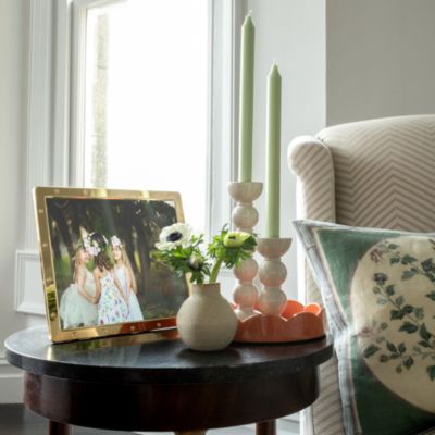 White Bobbin Candlestick Holder 