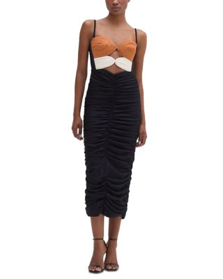PatBO - Braided Bodice Midi Dress