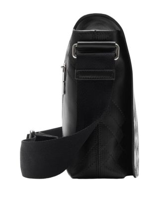 Check Leather Messenger Bag