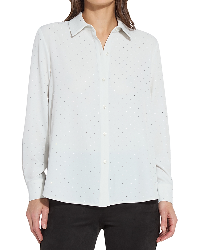 Lyssé Plus Parker Crystal Embellished Shirt In Ice