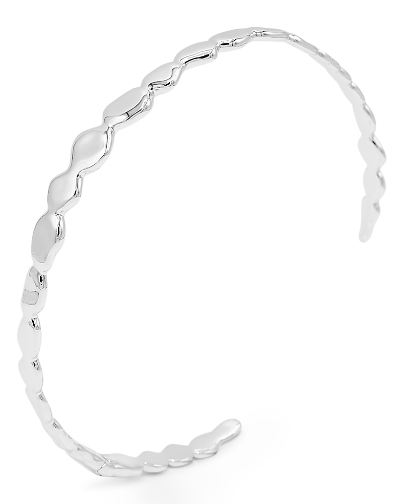 Herve Leger Rhodium Plated Nadine Pebble Structured Choker Necklace In Silver