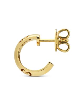 18K Rose Gold Icon Logo Hoop Earrings