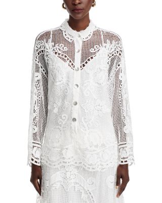 【Farm Rio】白鳥の湖のギピュールトップ＆スカート FARM Rio Swan Lake Guipure Top & Skirt | Bloomingdale's